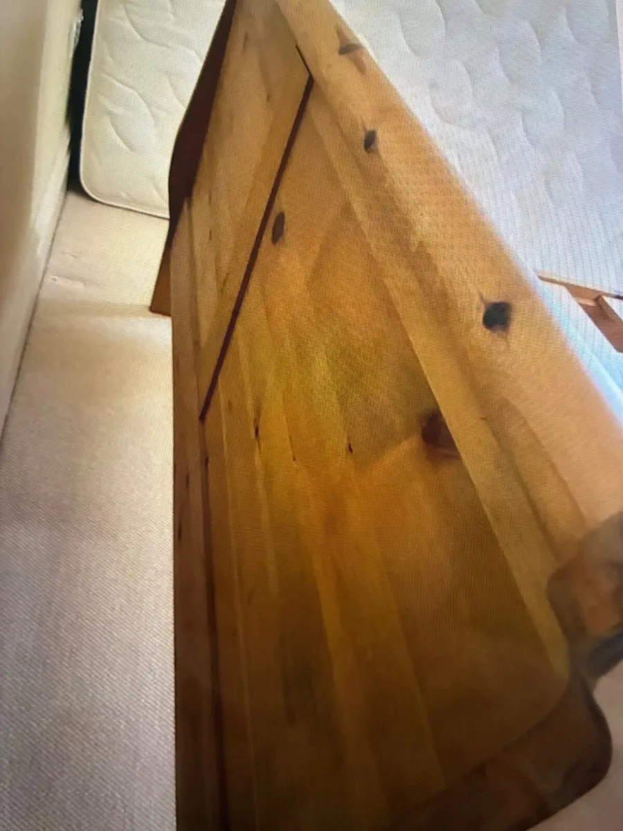 5FT Solid Pine Waxed Sleigh Bed - Image 2