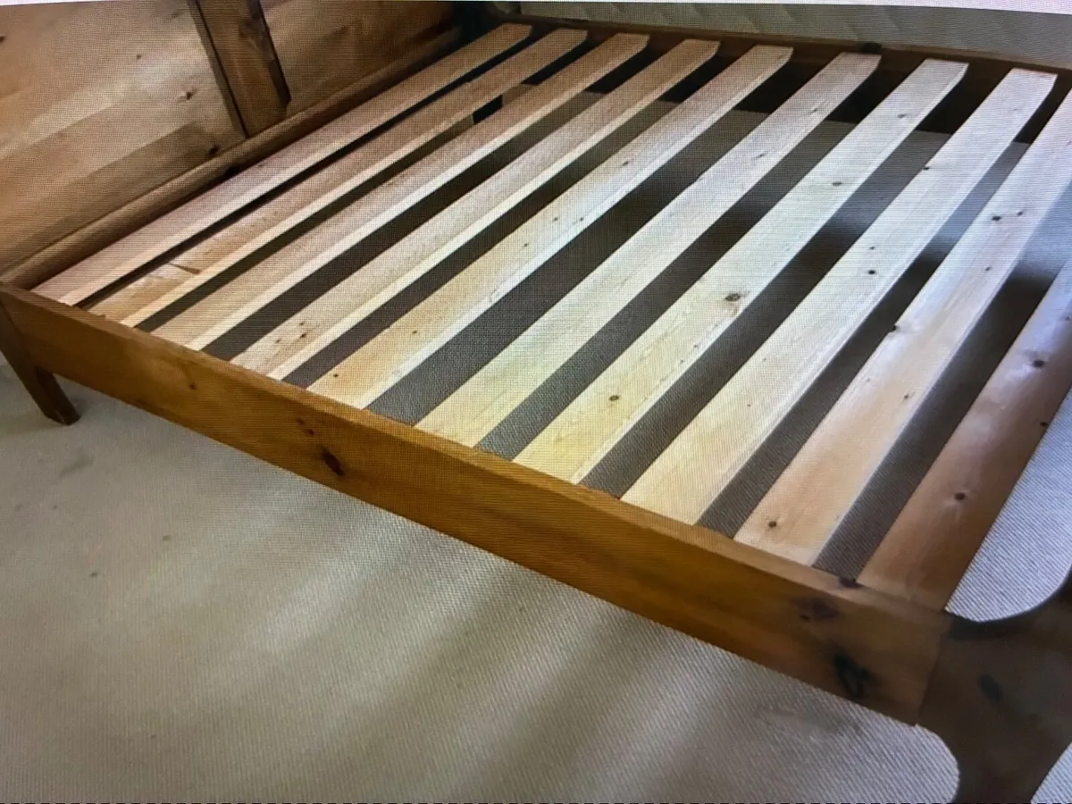 5FT Solid Pine Waxed Sleigh Bed - Image 4