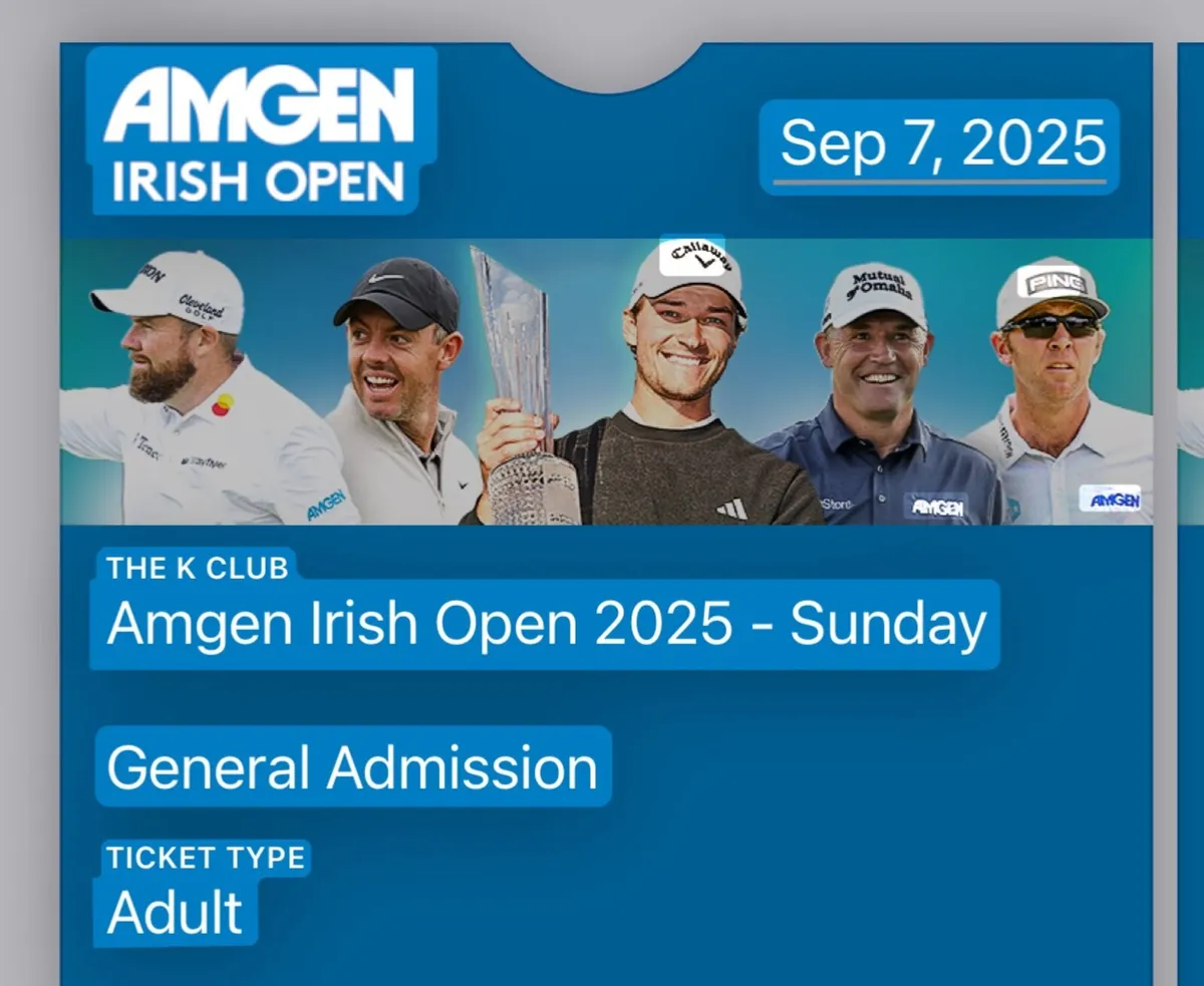 Irish open tickets for Sunday