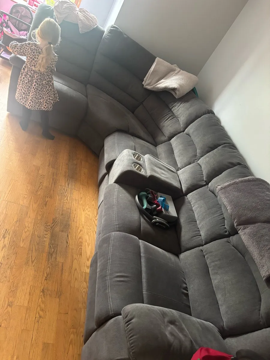 Fabric corner recliner couch