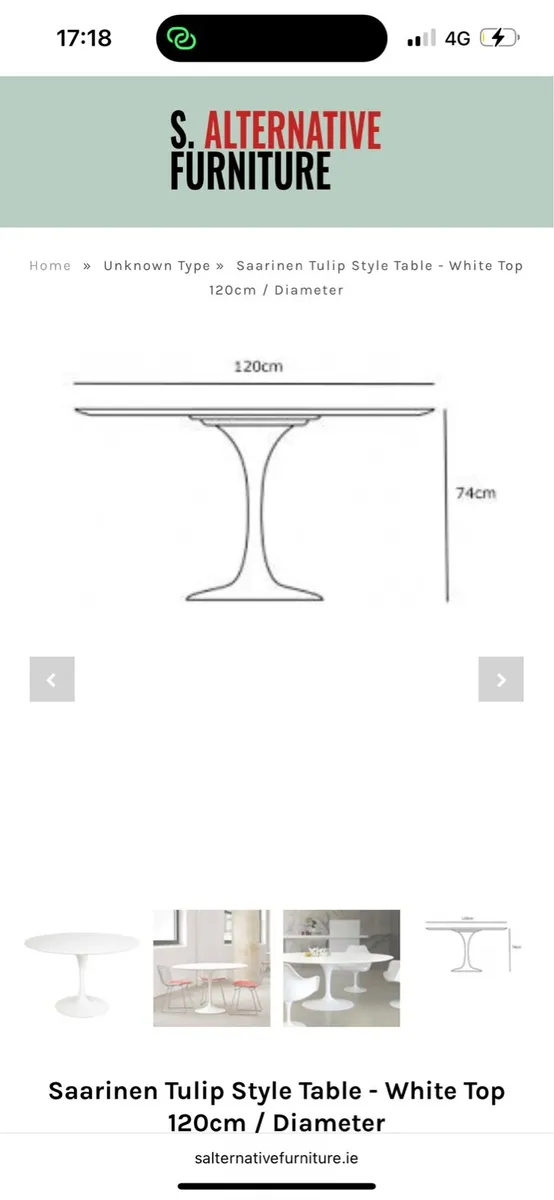 White round Dining Table - Image 4