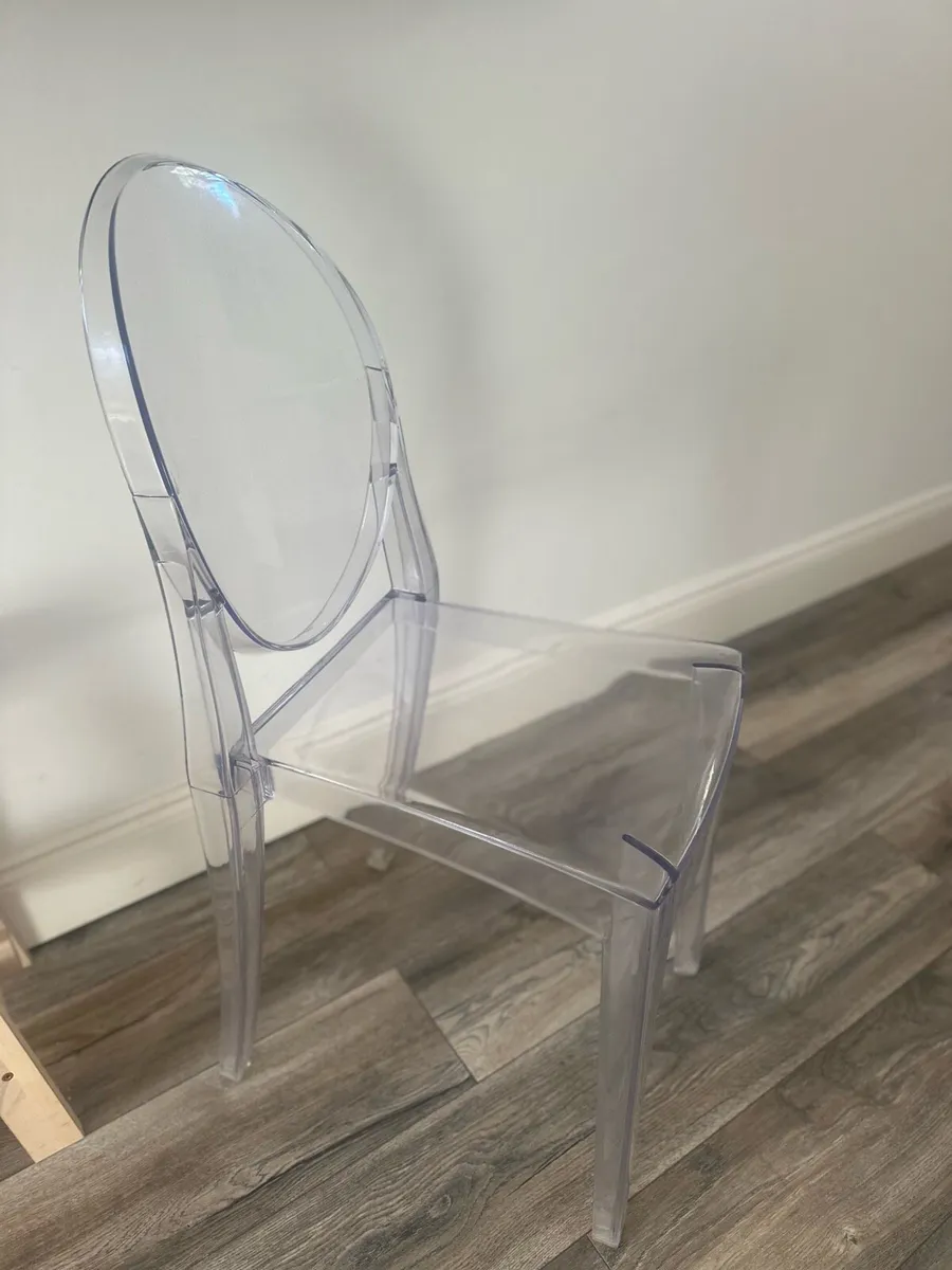 Clear ghost dining chairs set of 4 - Image 3