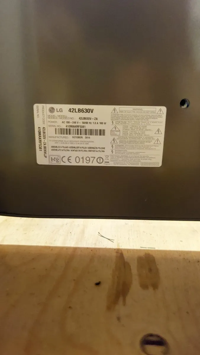Not Working LG 42" TV - Image 2