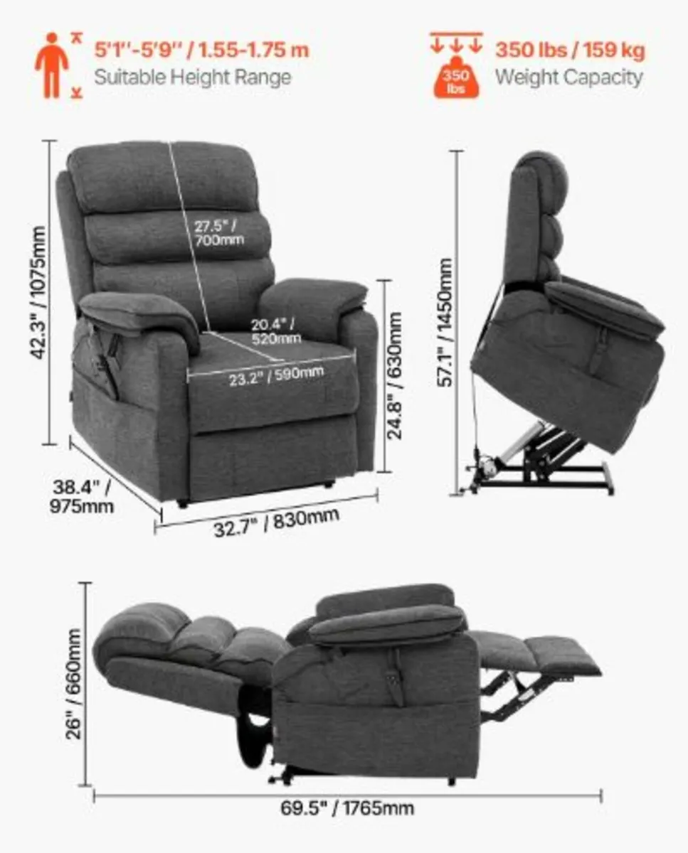 Power Lift Recliner Chair for Elderly Heat - Image 4