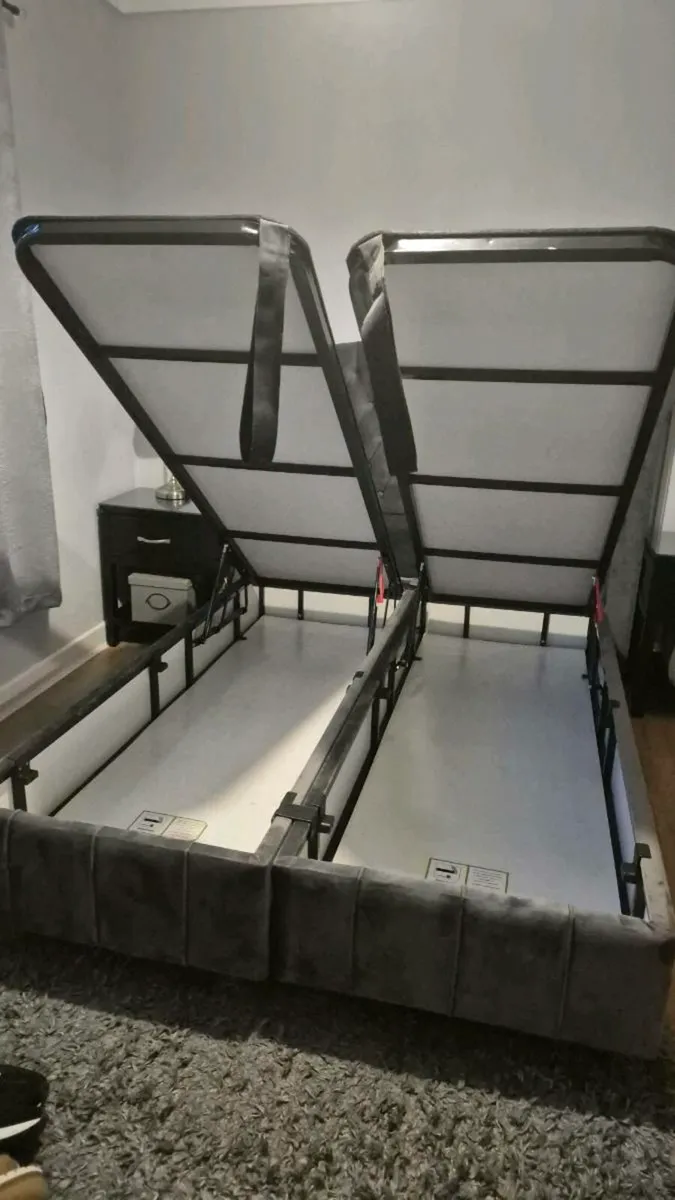 Grey Ottoman Double Bed and Headboard - Image 2