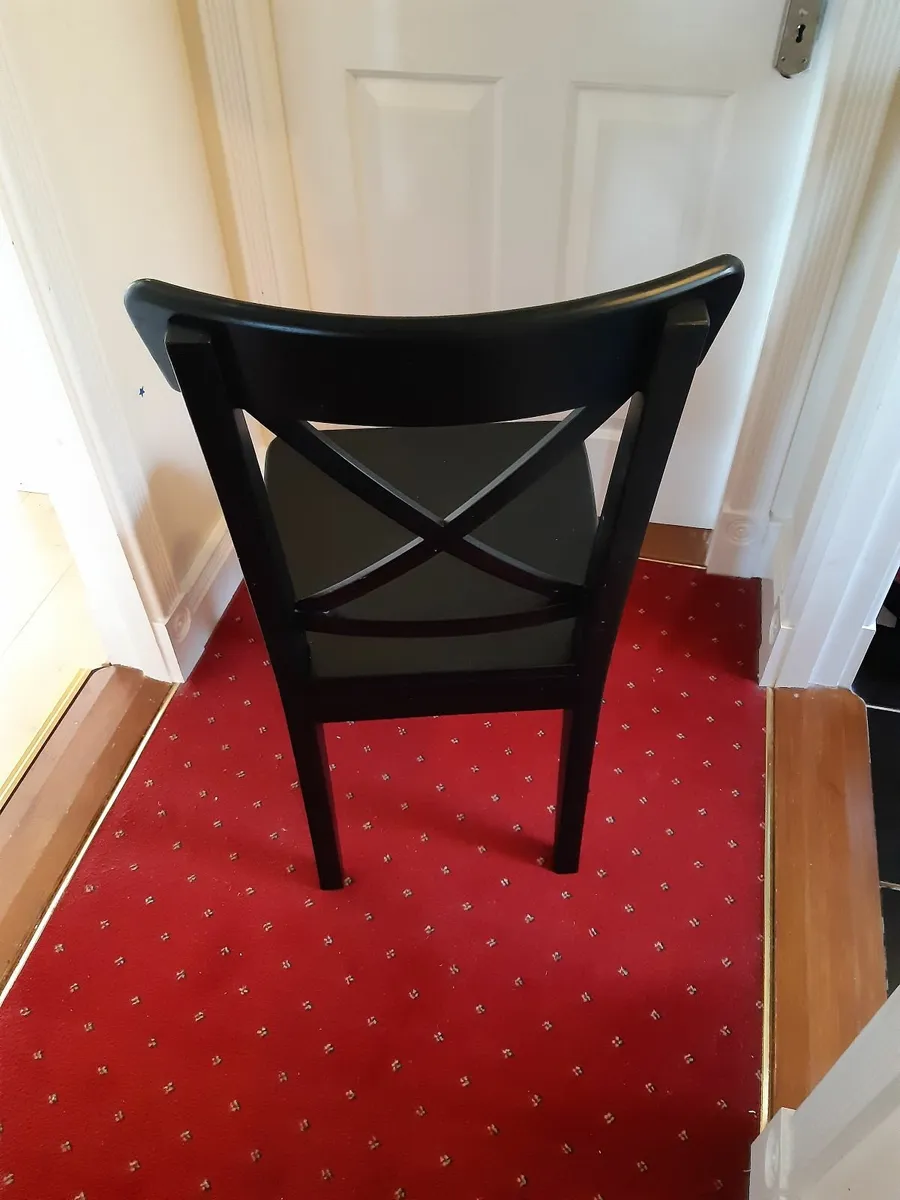 4 Ingolf black Ikea chairs - Image 1