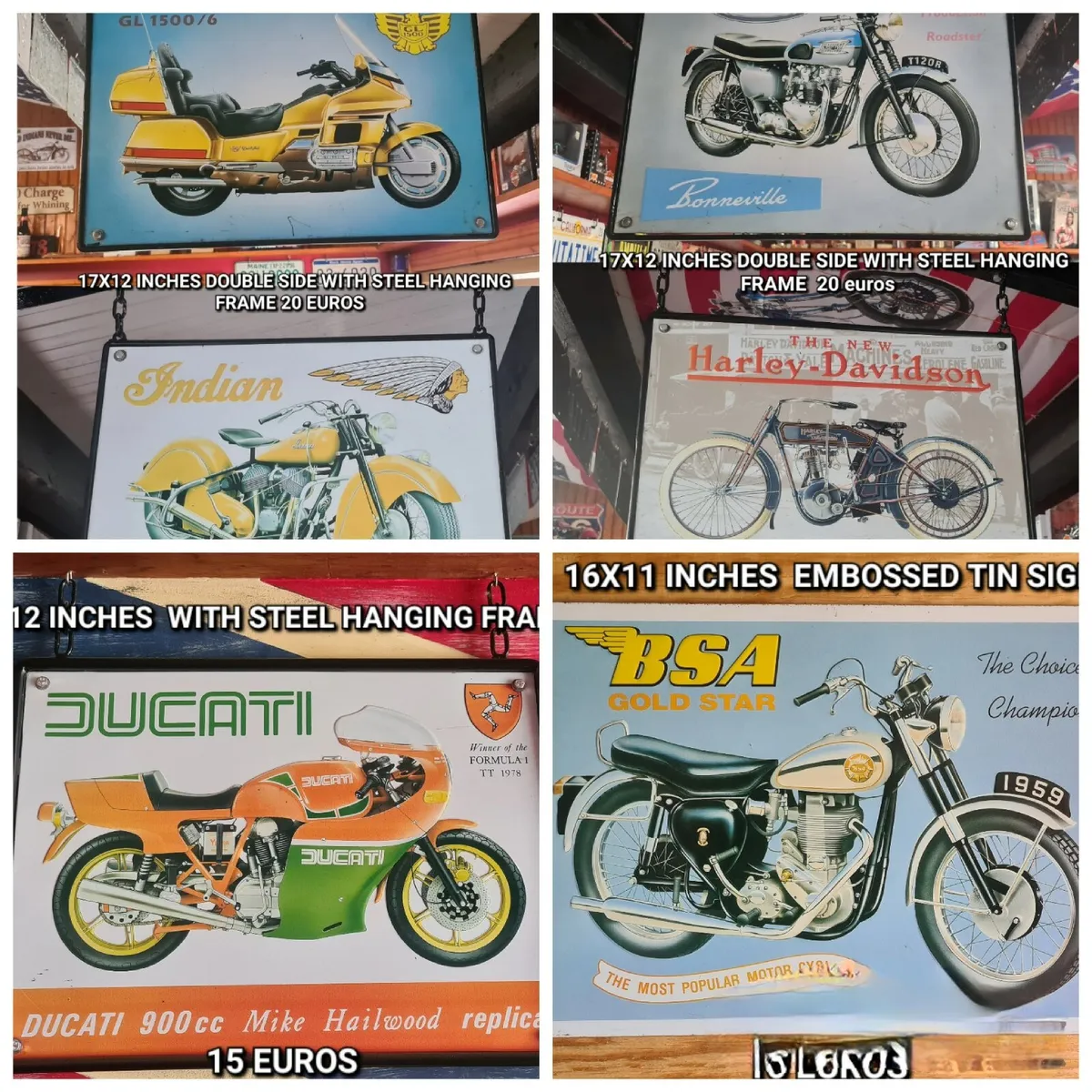Motorcycle mancave signs - Image 1