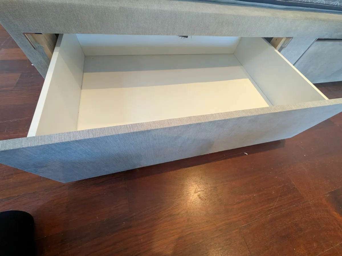 Super King Silver Fabric Bed Base with 4 Drawers - Image 2