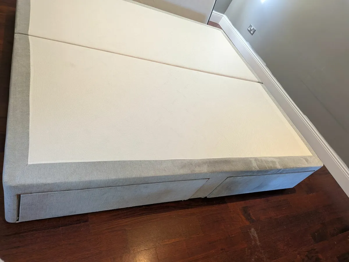 Super King Silver Fabric Bed Base with 4 Drawers - Image 3