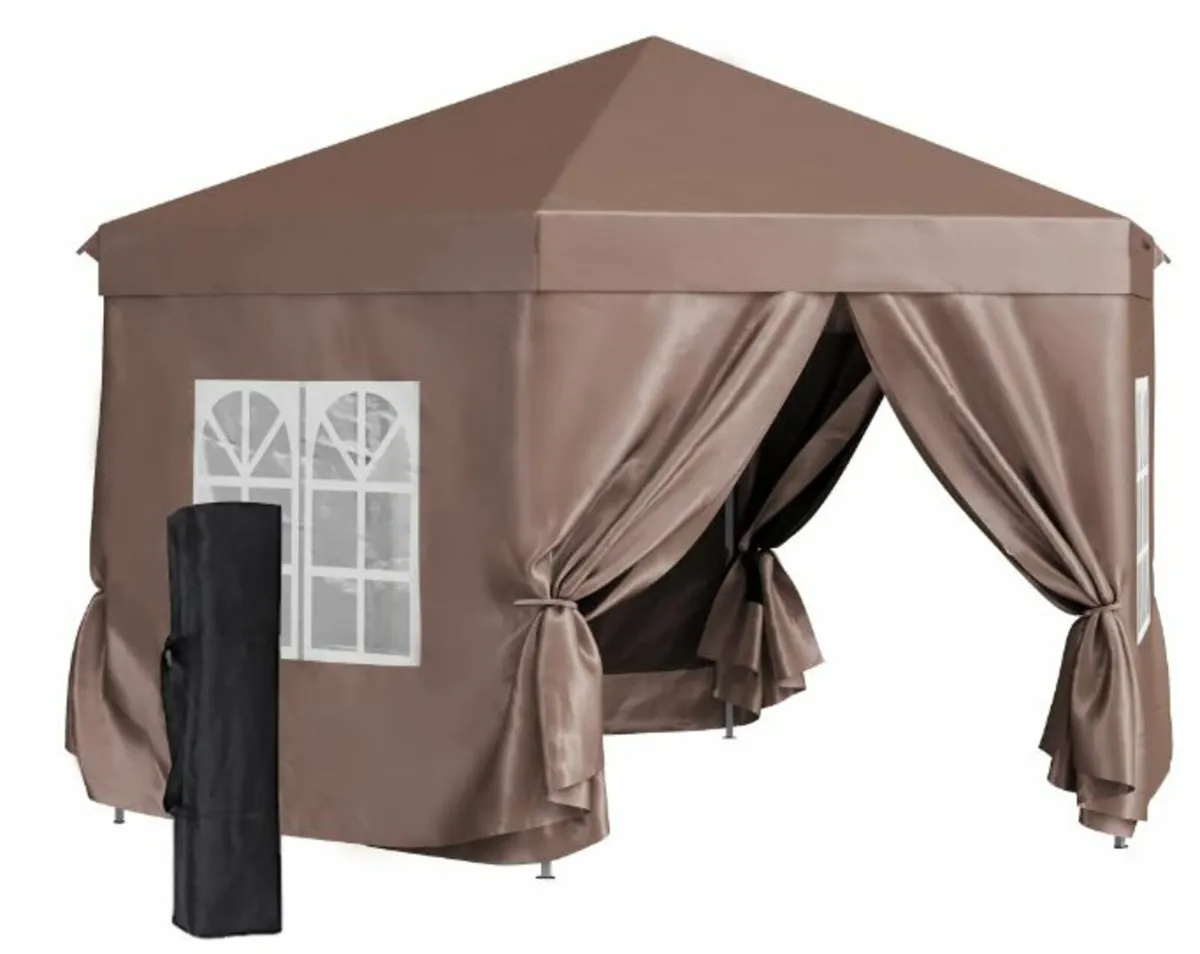 4x4m Hexagonal Pop up Gazebo - Garden Marquee - Image 2