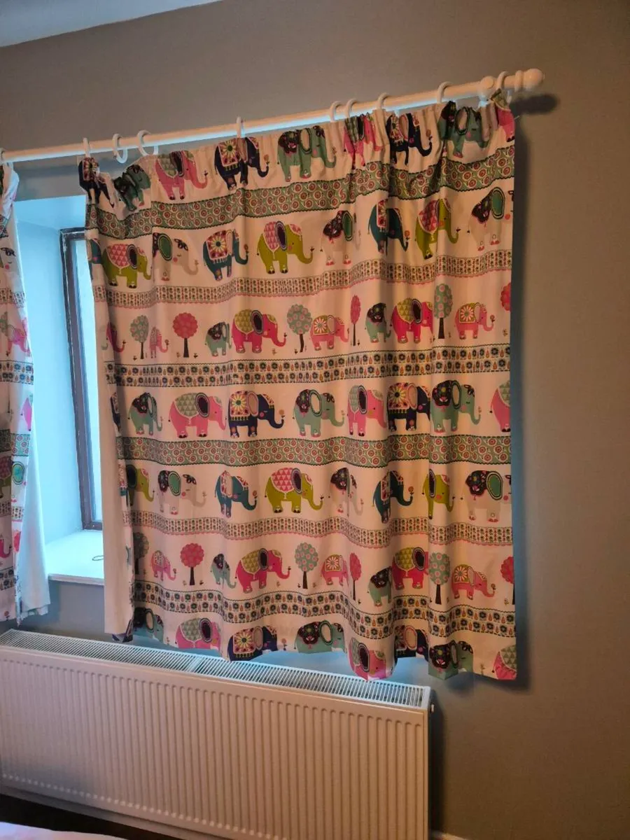 Kids Elephant Curtains and wall transfers - Image 1