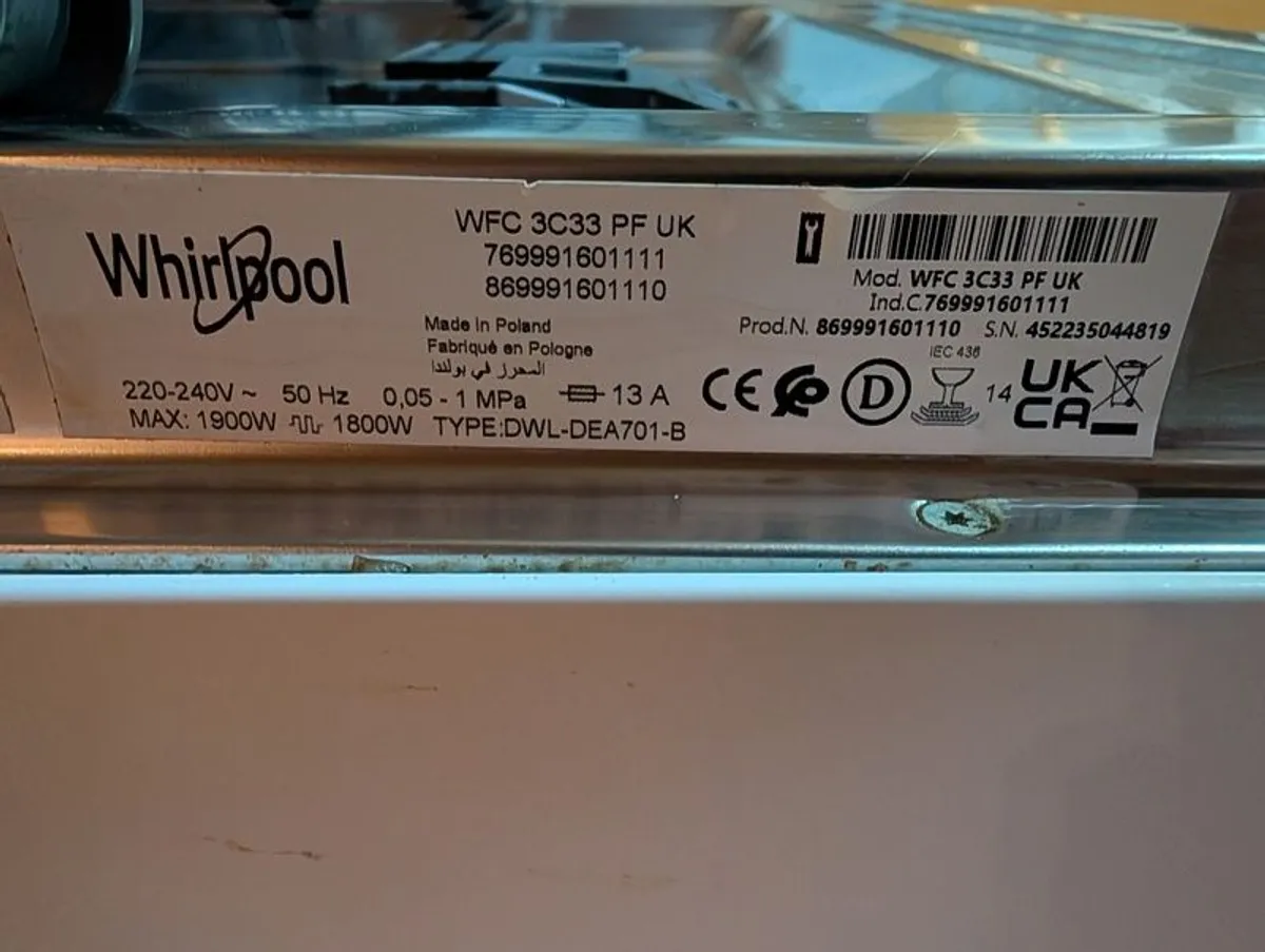 Whirlpool Freestanding Dishwasher - Collection Only ASAP - Image 4