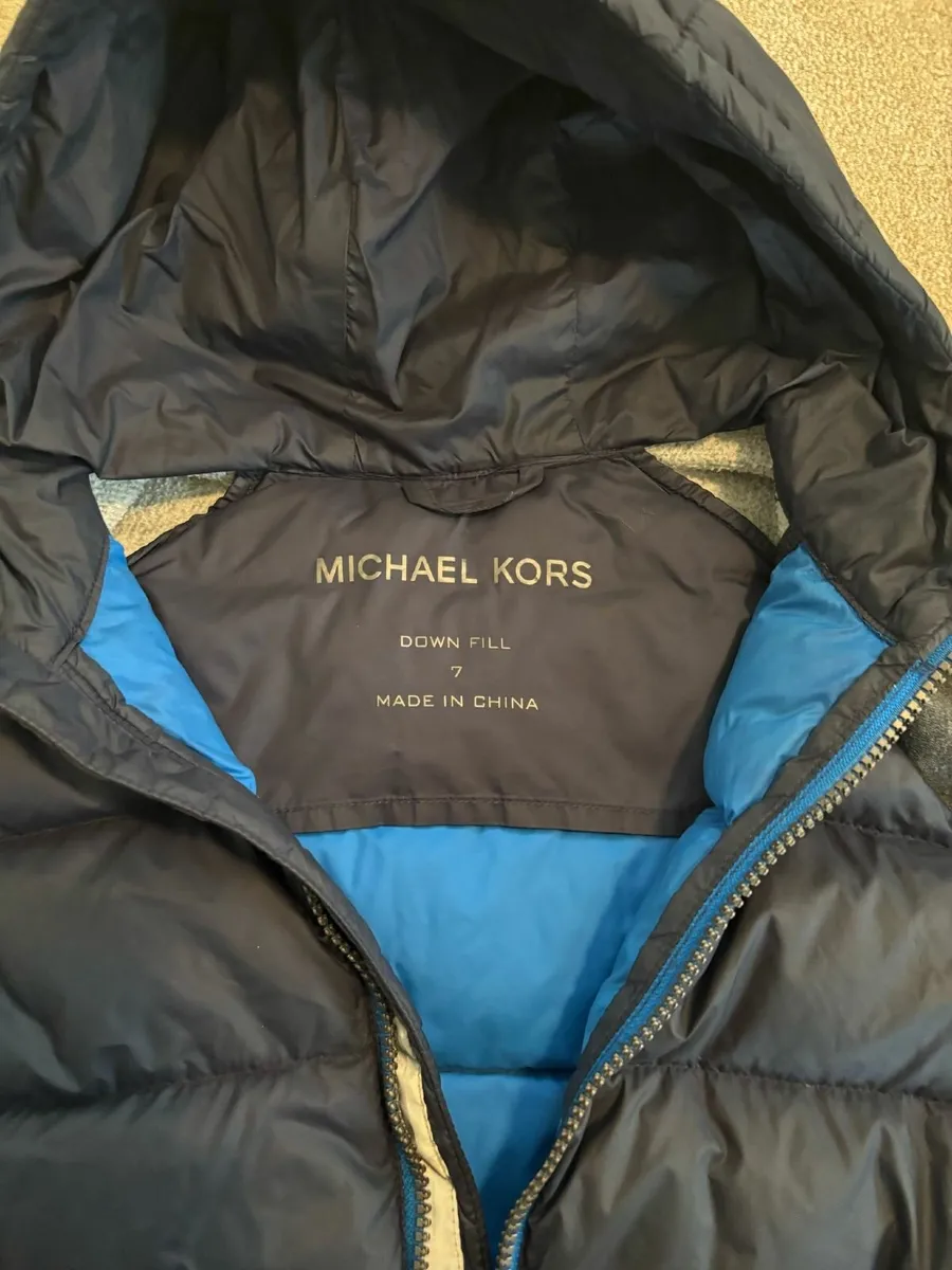 Michael Kors Quilted Puffa Navy Jacket 7-8 - Image 2