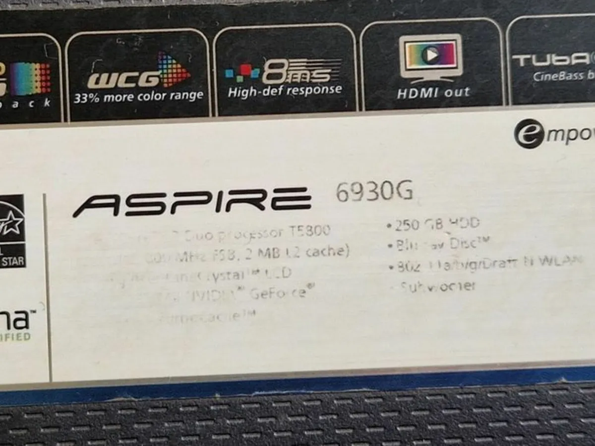 Acer Aspire 6930G Laptop, 4GB RAM, 250GB HDD, - Image 4