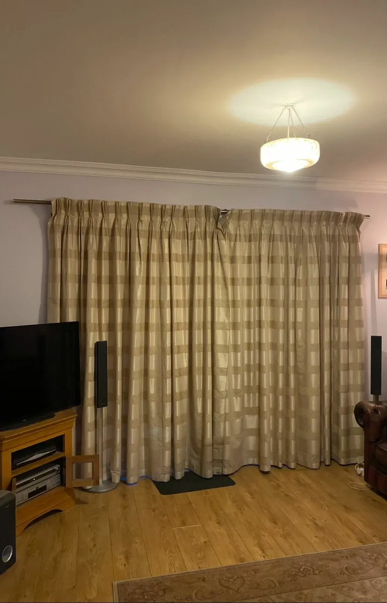 Cotton Curtains Bespoke made 7ft drop approx. - Image 1