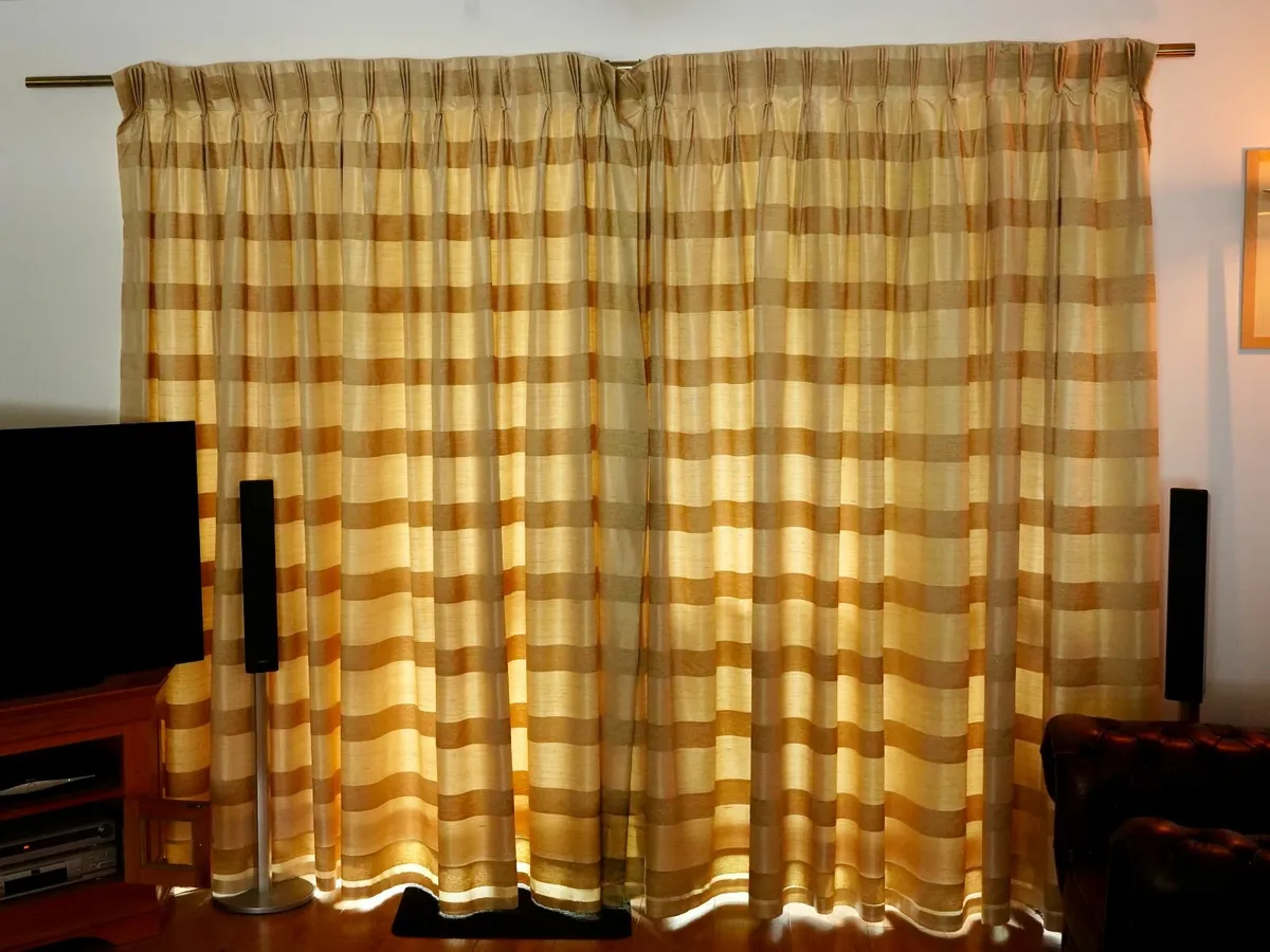 Cotton Curtains Bespoke made 7ft drop approx. - Image 2