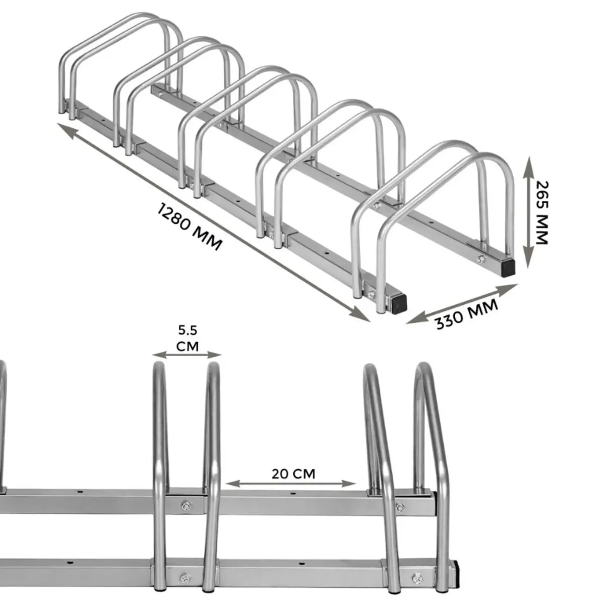 5 Bicycle Parking Stand Steel Pipe Bike Rack - Image 4