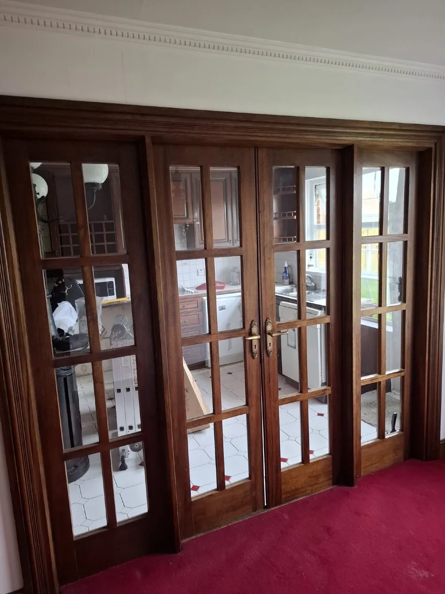 Large Mahogany Glass panel doors