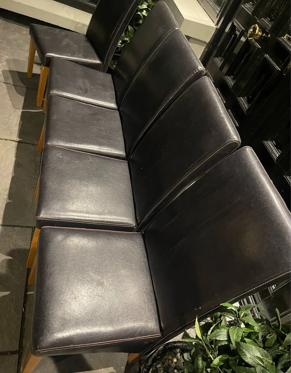 4 x Good Quality Leather Kitchen Dining Chairs - Image 3