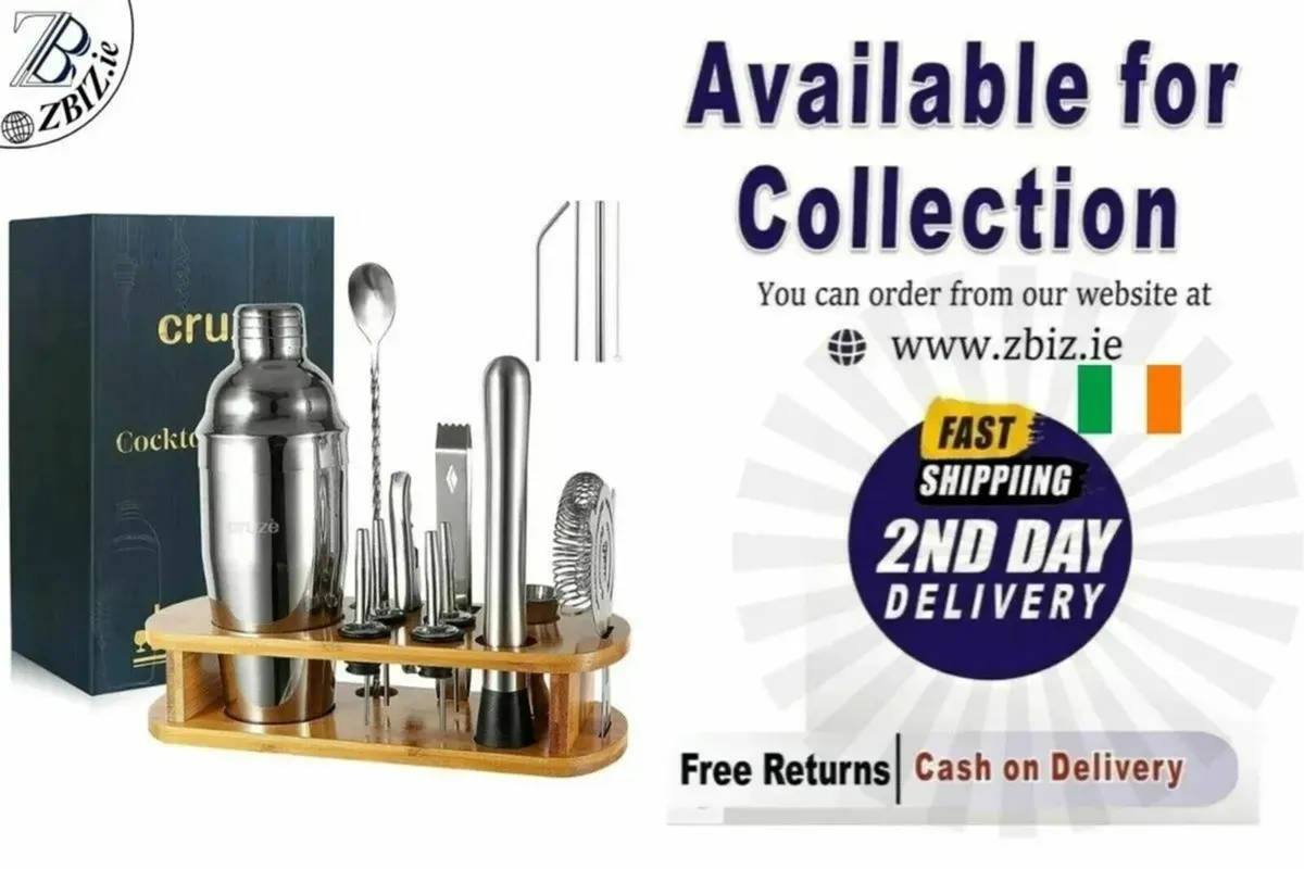Cocktail Shaker Kit 12-Piece Set with Stand - Image 1