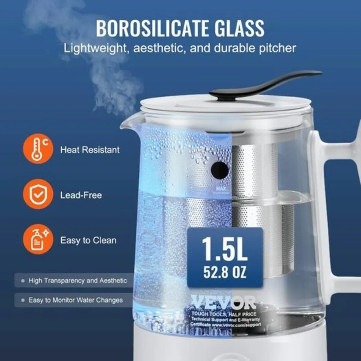 Hydrogen Water Pitcher Generator, 1.5 L / 52.8 oz - Image 2