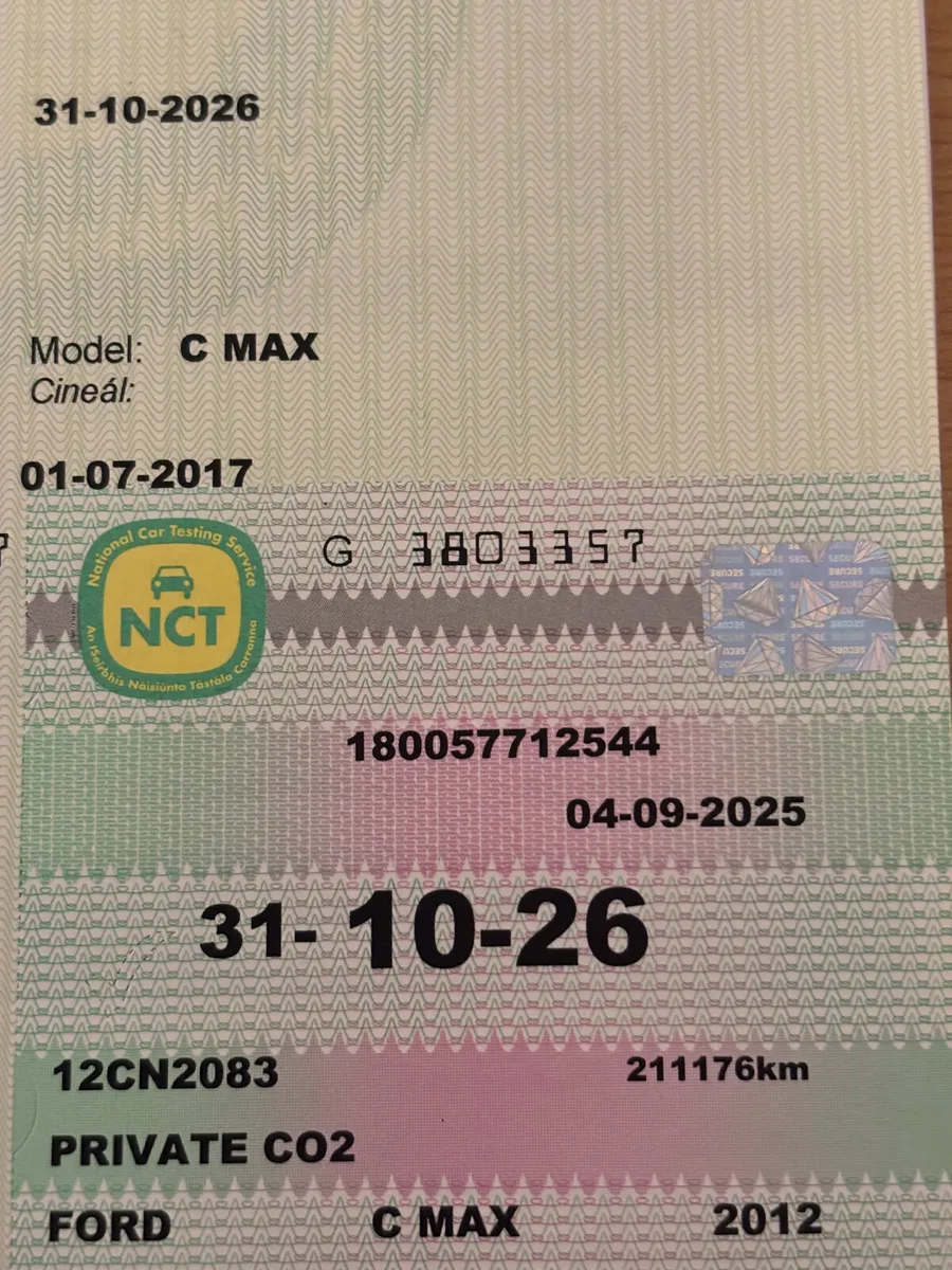 FORD  C-MAX 1.6 Z-TEC PETROL 2012 NEW NCT NOV 2026 - Image 1