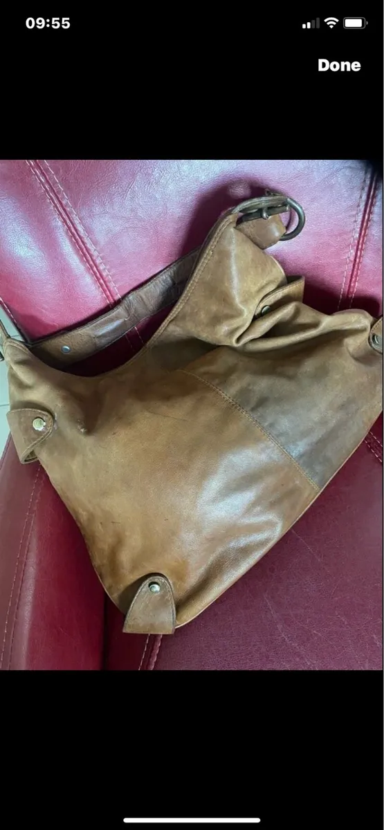 Cortefiel Leather Shoulder Bag - Image 3