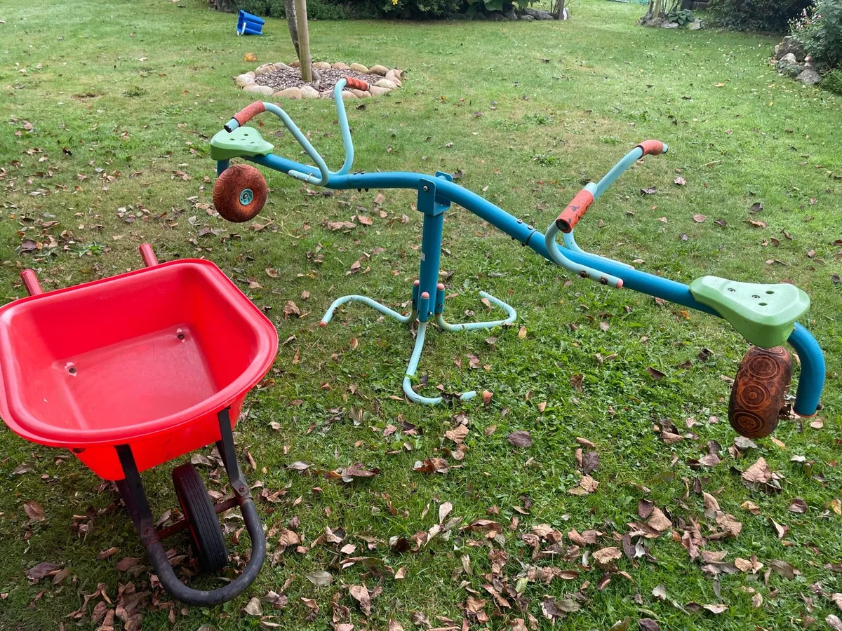 Kids see saw roundabout and wheel barrow - Image 1