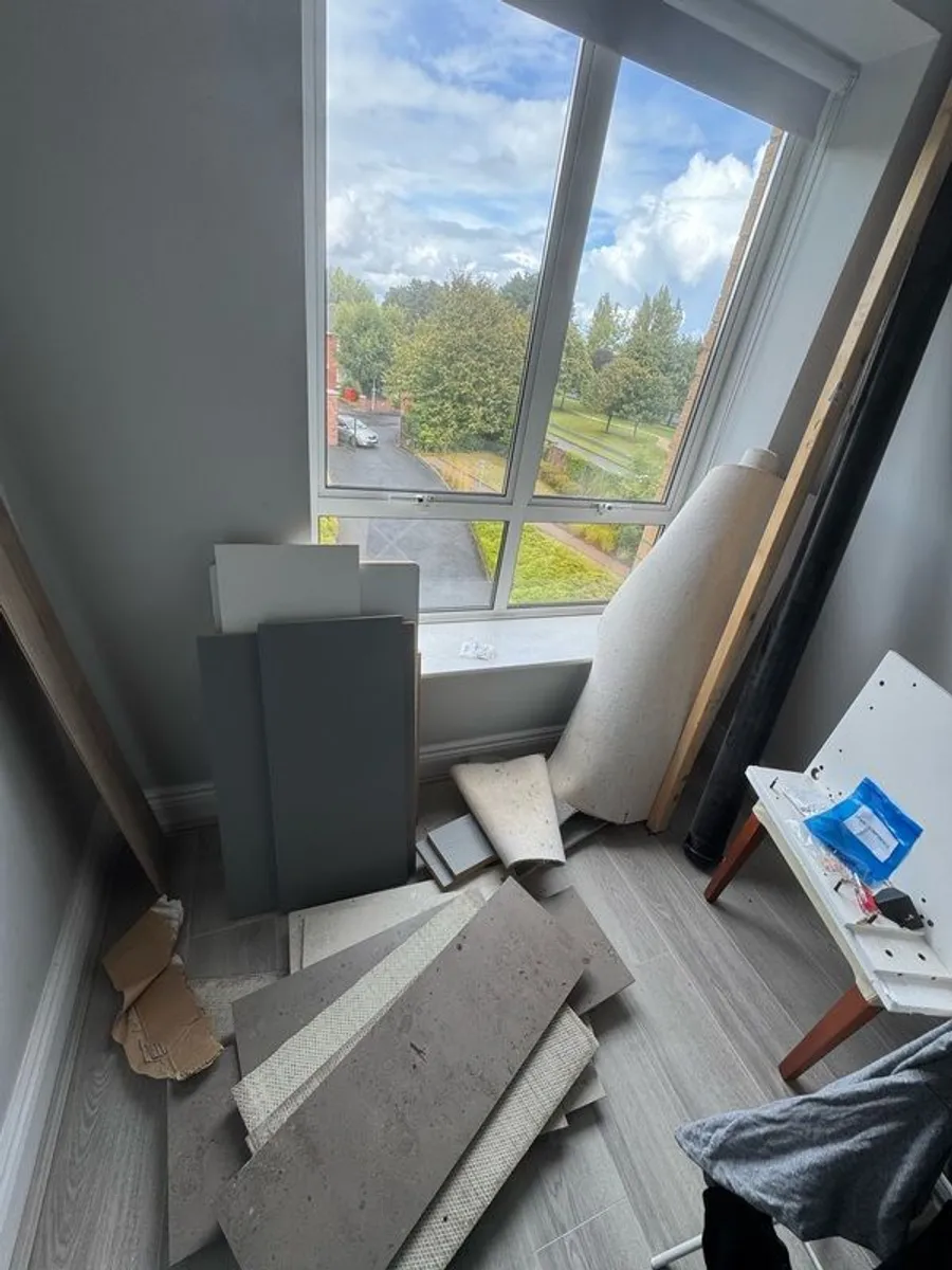 Tiles, MDF board, piping, wood - Image 1