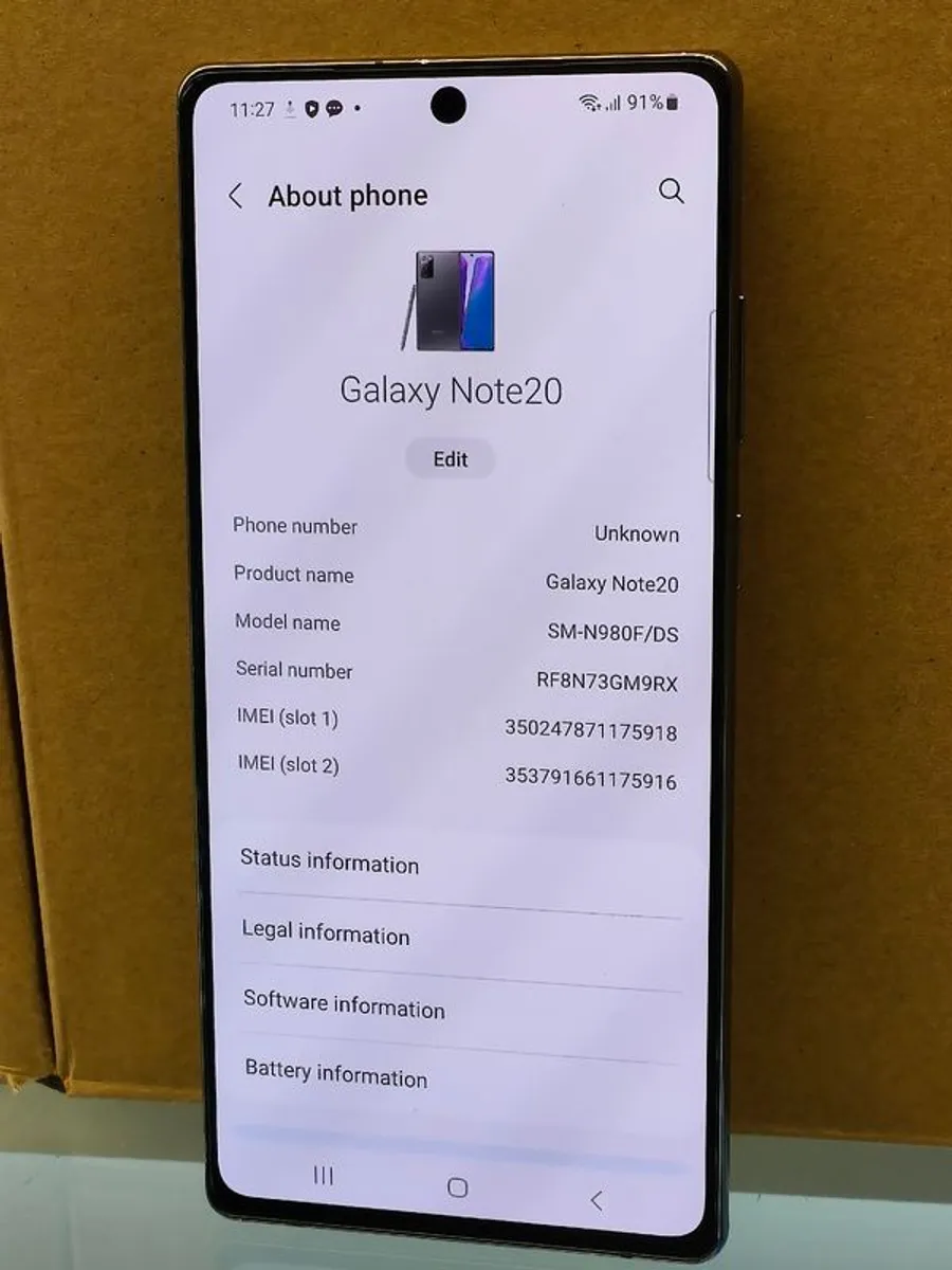 Samsung Galaxy Note 20 256GB Dual Sim Unlocked/ Used - Image 4