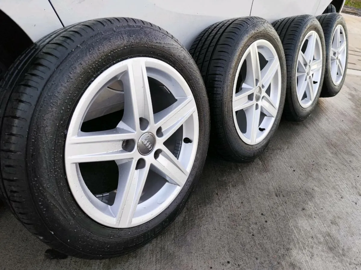 Audi A3 alloy wheels on excellent premium tyres - Image 1