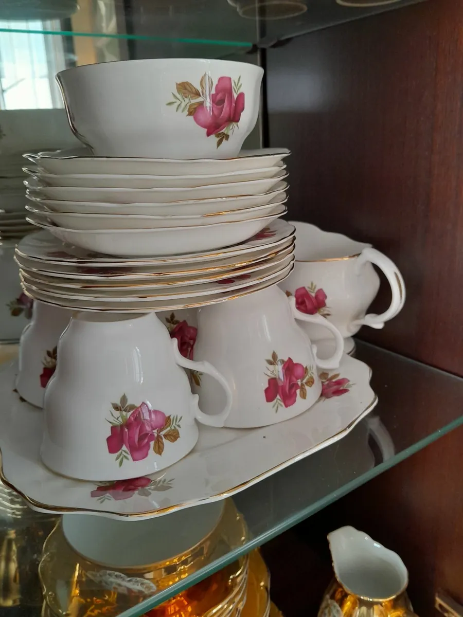 Pink rose China set