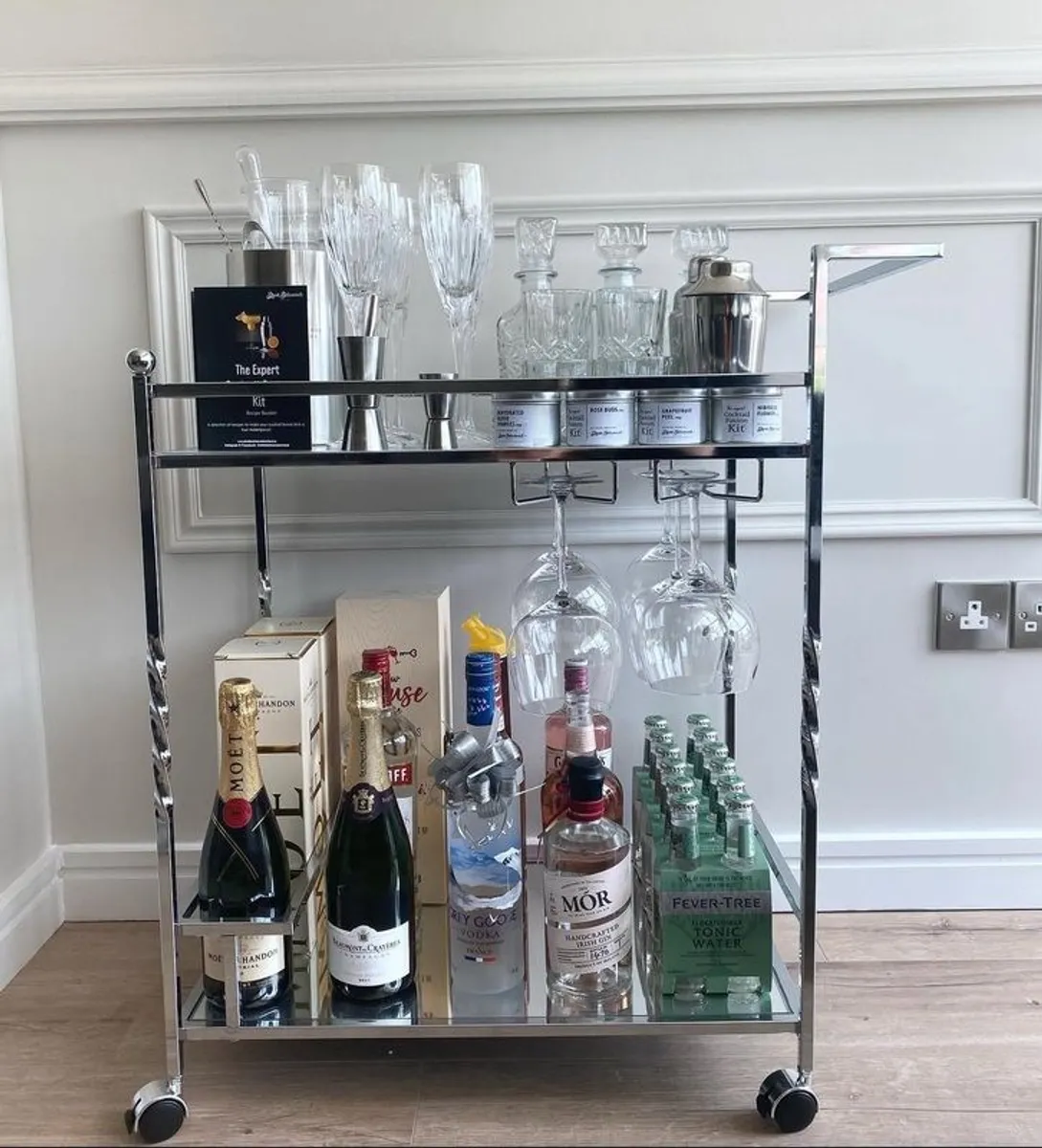 Wayfair Drinks Trolly (Chrome & Mirrored)