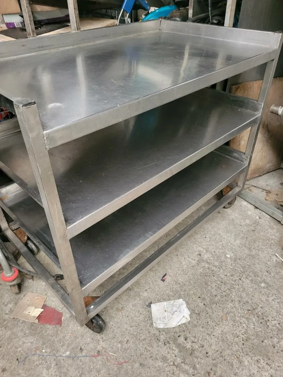 Table Shelved Stainless Steel - Image 1