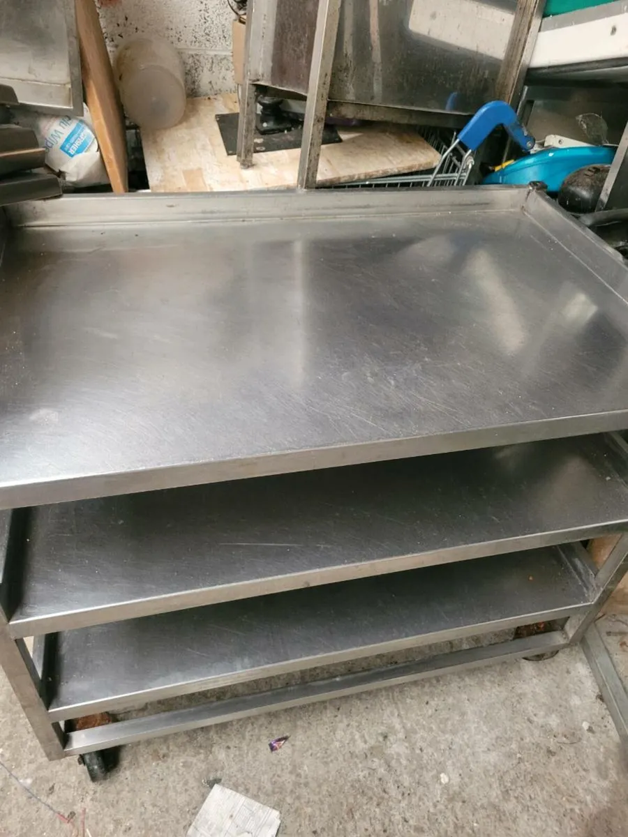 Table Shelved Stainless Steel - Image 3