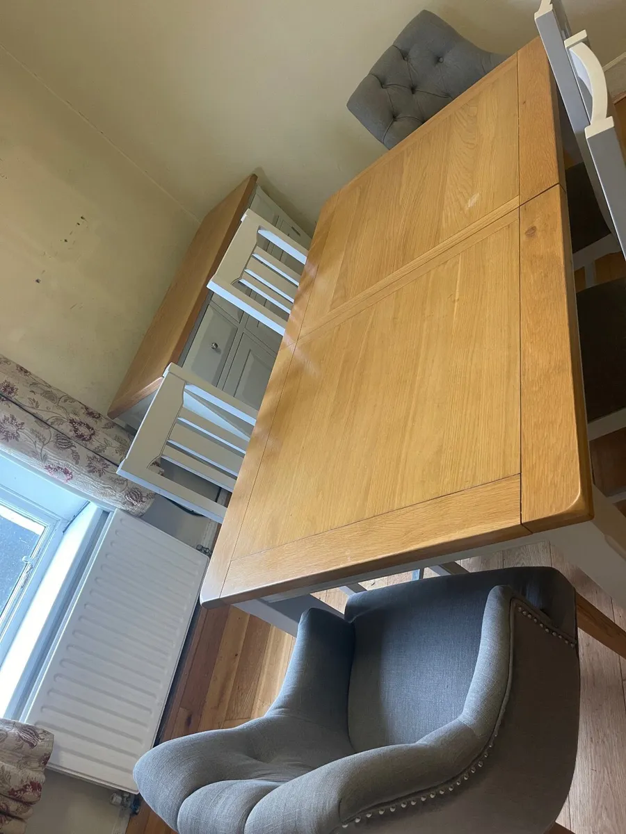 Dining table and chairs with matching side board - Image 2