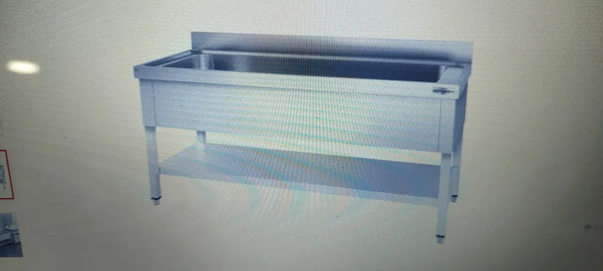 Pot sink - 1000x600mm - with undershelf & 1 basin - Image 4
