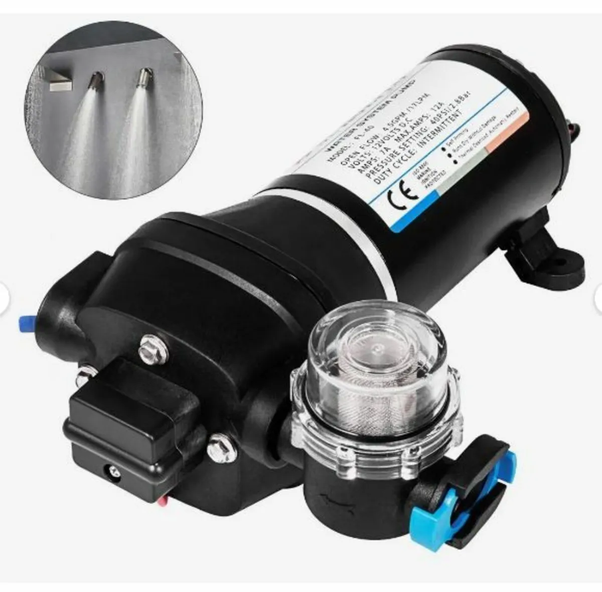 Water Pressure Diaphragm Pump, 12V - Image 4