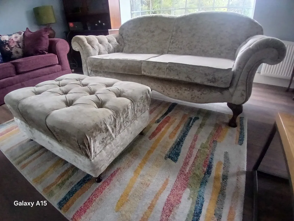Custom made sofa and floor stool - Image 2