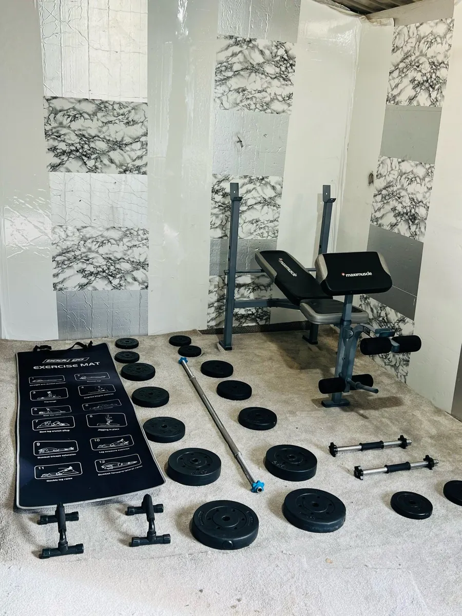 Bench weights barbell dumbbells mat pushup handles - Image 4
