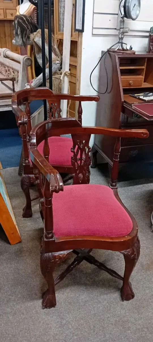Reproduction Mahogany Corner Chairs