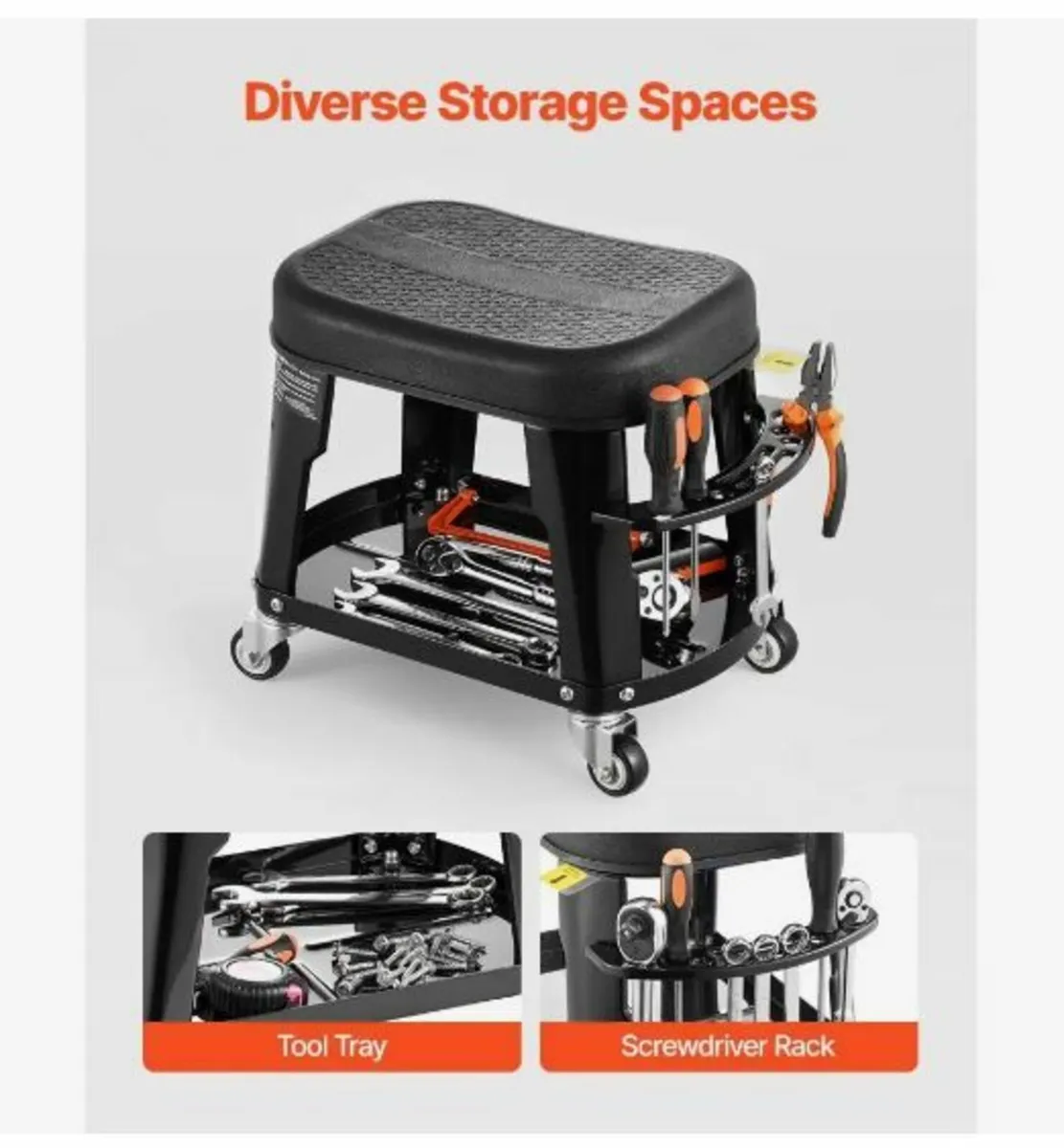 Mechanic Stool Rolling Workshop Seat - Image 2