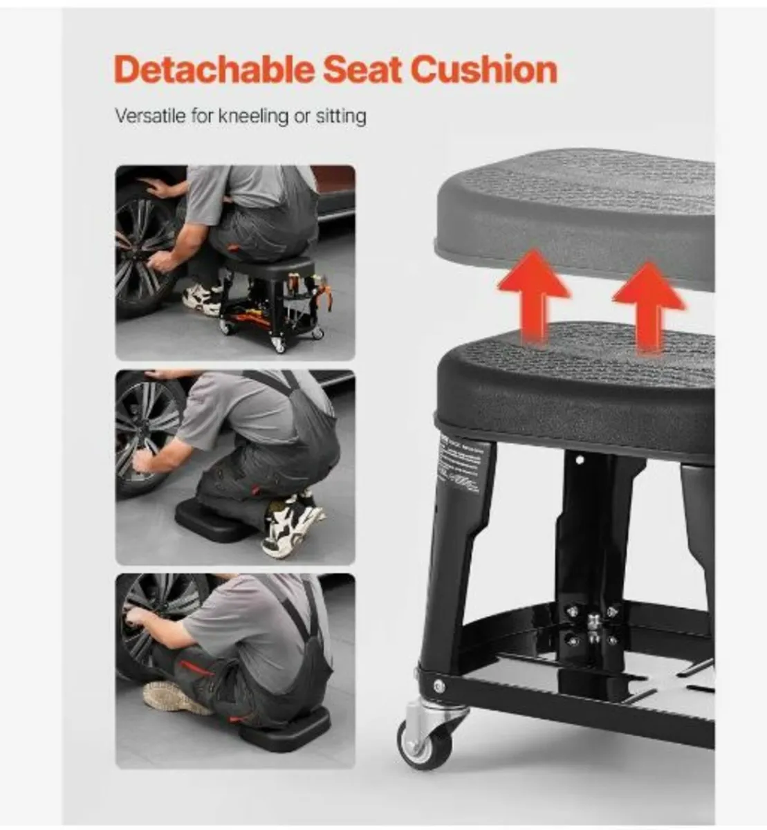 Mechanic Stool Rolling Workshop Seat - Image 4