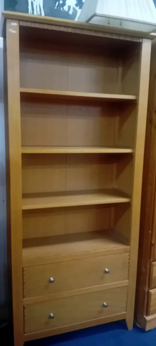 Modern Oak Bookcase With Drawers