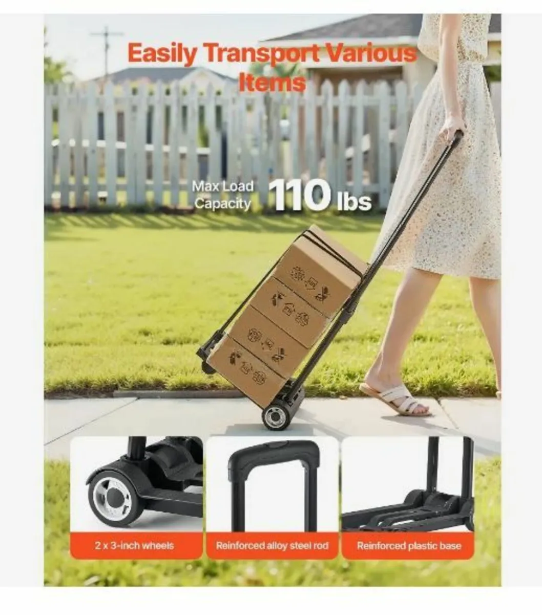 Folding Hand Truck 110 lbs Platform Cart - Image 3