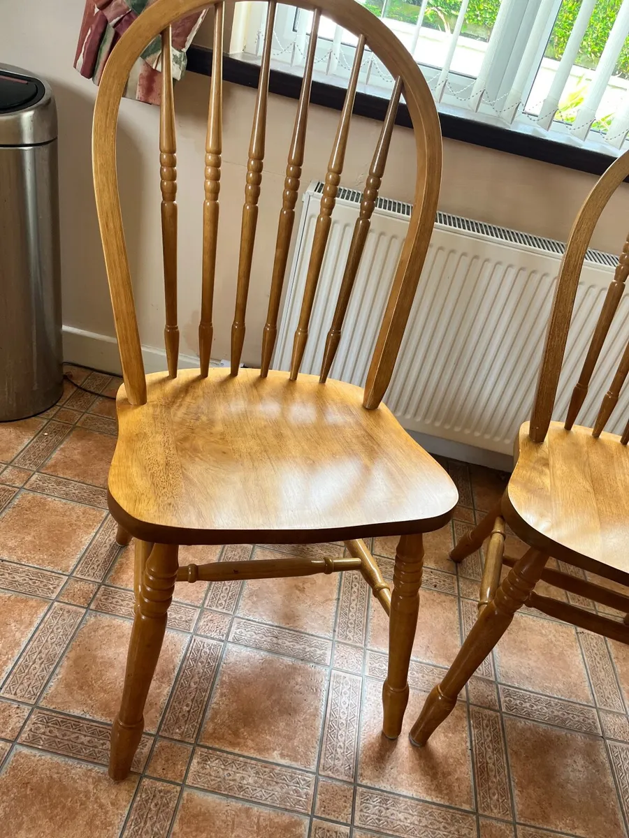 Kitchen extension table & 6 chairs solid wood - Image 2