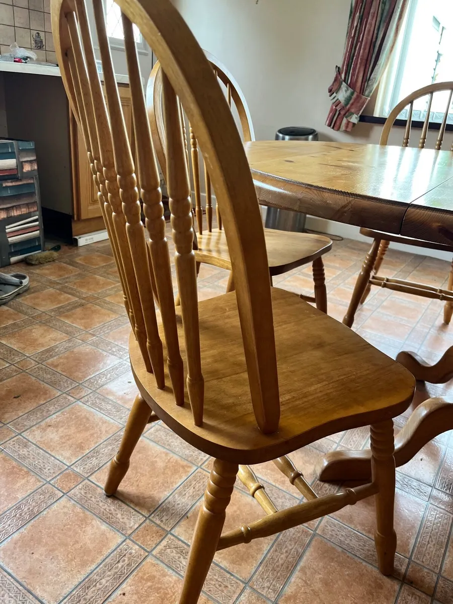 Kitchen extension table & 6 chairs solid wood - Image 3
