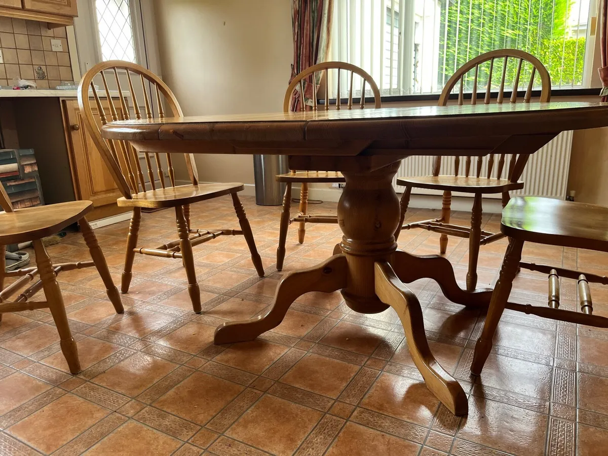 Kitchen extension table & 6 chairs solid wood - Image 4