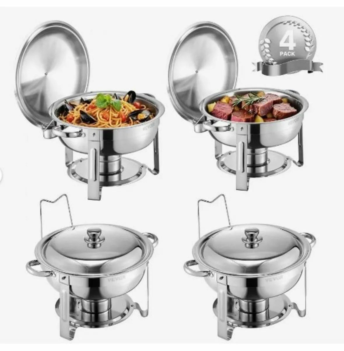 5 Qt 4 Pack Round Chafing Dish - Image 4