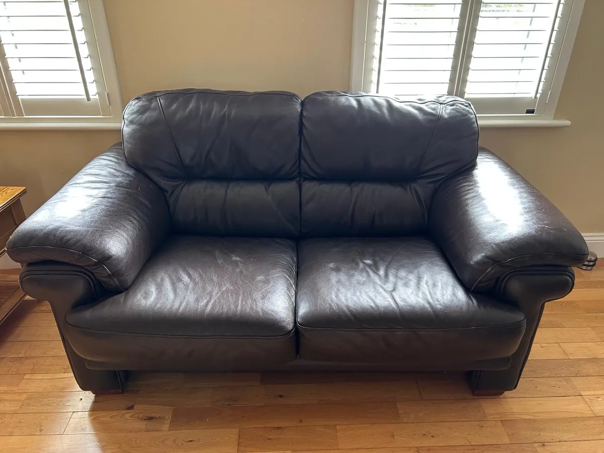 2 seater & 3 seater leather couches - Image 2